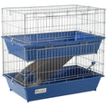 Load image into Gallery viewer, PawHut 2-Tier Guinea Pig Cage, Ferret Cage, Chinchilla Cage, Small Animal Cage Indoor with Dish and Bottle, 2 Doors, Deep Bottoms, Ramp, 28", Blue