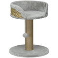 Load image into Gallery viewer, Small Cat Tree with Scratching Post, Perch, Toy Ball, Cat Tower for Indoor Cats - 16" x 16" x 19", Grey