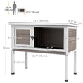 Charger l'image dans la visionneuse de la galerie, Wooden Rabbit Hutch Bunny Small Animal House with Openable Asphalt Roof, Slide-out Tray, Indoor/Outdoor, Brown