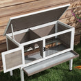 Charger l'image dans la visionneuse de la galerie, Wooden Rabbit Hutch Bunny Small Animal House with Openable Asphalt Roof, Slide-out Tray, Indoor/Outdoor, Brown