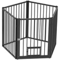 Load image into Gallery viewer, Dog Playpen, 30"H Pet Playpen, 5 Panels Puppy Exercise Pen Heavy Duty with Dog Gate & Cat Door, Indoor Outdoor Foldable Portable Dog Fence for Small & Medium Dogs