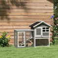 Load image into Gallery viewer, 48" Weatherproof Wooden Rabbit Hutch With Slant Roof And Screened Outdoor Run, Grey
