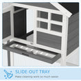 Load image into Gallery viewer, 48" Weatherproof Wooden Rabbit Hutch With Slant Roof And Screened Outdoor Run, Grey