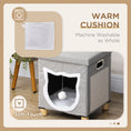 Load image into Gallery viewer, Cat House Cave, Cat Bed Cube with Scratching Pad, Soft Detachable & Washable Cushion, Toy Ball, for Indoor Kittens, Grey