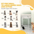 Load image into Gallery viewer, Dog Stair Gate 106cm Extra Tall Height, 76-104cm Adjustable Width Pressure Fit Safety Gate With Cat Door, 7cm and 14cm Extensions for Stairs, Doorways, Easy Installation, White