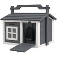 Load image into Gallery viewer, Rabbit Hutch Cat House Puppy House Guinea Pig Hutch Small Animal House Portable Wooden Indoor Outdoor with 2 Rooms Top Handle, Openable Roof - Grey