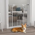 Load image into Gallery viewer, 41"H Dog Gate with Cat Door, Pet Gate with Small Door, Easy Open Indoor Dog Gates for Doorways, House, Stair, 29"-40" Long, White