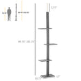 Load image into Gallery viewer, PawHut Floor-to-Ceiling Cat Tree Cat Climbing Tower with Sisal-Covered Scratching Posts Natural Cat Tree Activity Center for kittens Cat tower furniture, Grey