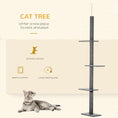 Load image into Gallery viewer, PawHut Floor-to-Ceiling Cat Tree Cat Climbing Tower with Sisal-Covered Scratching Posts Natural Cat Tree Activity Center for kittens Cat tower furniture, Grey
