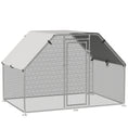 Load image into Gallery viewer, PawHut Large Chicken Coop Metal Chicken Run with Waterproof and Anti-UV Cover, Flat Shaped Walk-in Fence Cage Hen House for Outdoor and Yard Farm Use, 1.3" Tube Diameter, 9' x 6' x 6.5'