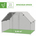 Load image into Gallery viewer, PawHut Large Chicken Coop Metal Chicken Run with Waterproof and Anti-UV Cover, Flat Shaped Walk-in Fence Cage Hen House for Outdoor and Yard Farm Use, 1.3" Tube Diameter, 9' x 6' x 6.5'