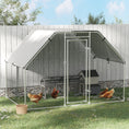 Load image into Gallery viewer, PawHut Large Chicken Coop Metal Chicken Run with Waterproof and Anti-UV Cover, Flat Shaped Walk-in Fence Cage Hen House for Outdoor and Yard Farm Use, 1.3" Tube Diameter, 9' x 6' x 6.5'