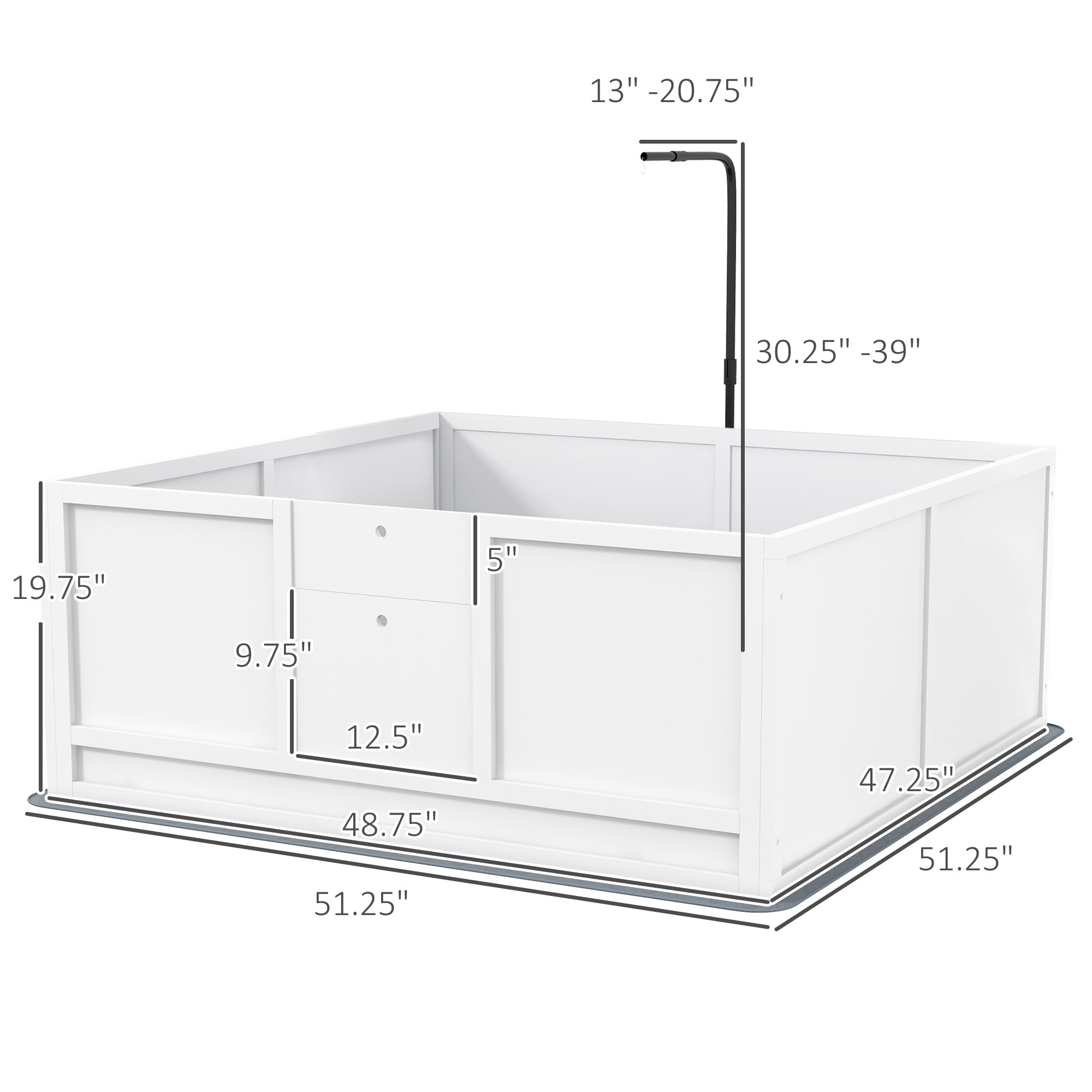 PawHut Whelping Box for Dogs with Retractable Light Stand, Waterproof Mat for Puppies with Pig Rail, Adjustable Height Door for Small, Medium & Large Breed Dogs, 49" x 48"