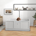 Load image into Gallery viewer, PawHut Whelping Box for Dogs with Retractable Light Stand, Waterproof Mat for Puppies with Pig Rail, Adjustable Height Door for Small, Medium & Large Breed Dogs, 49" x 48"