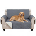Load image into Gallery viewer, Waterproof Sofa Cover 2 Seater, Soft Couch Cover for Dogs Cats Pets, Non Slip Sofa Slipcoevr with Elastic Straps Furniture Protector for Living Room, Grey