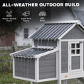 Load image into Gallery viewer, 82" Wooden Chicken Coop, Large Outdoor Hen House Poultry Hutch for 2-3 Hens, Chicken House with Nesting Box, Pull-on Tray, Waterproof Roof, Ramp and Roosting Bars for Backyard, Gray