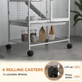 Load image into Gallery viewer, Small Animal Cage with Wheels, Pet Playpen for Rat, Kitten, Ferrets, Chinchillas with Bottom Storage Shelf, Removable Tray, Ramp, 24.2" x 17.9" x 33.9", Light Grey