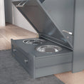 Load image into Gallery viewer, Pet Feeder Station, Dog Food Storage Container w/ Raised Dog Bowls, Hanger, for Food and Water - Grey