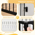 Load image into Gallery viewer, Pet Safety Gate, 3 Panels Playpen Fireplace, Metal Fence, Stair Barrier, Room Divider w/ Walk-Through Door - Black
