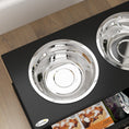 Load image into Gallery viewer, PawHut Large Elevated Dog Bowls with Storage Drawer Containing 11L Capacity, Raised Dog Bowl Stand Pet Food Bowl Dog Feeding Station, Black