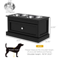 Load image into Gallery viewer, PawHut Large Elevated Dog Bowls with Storage Drawer Containing 11L Capacity, Raised Dog Bowl Stand Pet Food Bowl Dog Feeding Station, Black