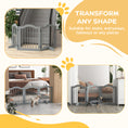 Load image into Gallery viewer, 24"H Foldable Dog Gate, 3 Panels Freestanding Pet Gate Barriers Indoor with Support Feet, Puppy Fence for Small Dogs, Light Grey