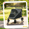 Load image into Gallery viewer, Dog Stroller for Large Dogs, One-Click Folding 4 Wheel Large Pet Stroller Wagon for Multiple Pets, All Terrain Spring Suspension w/ 8-Position Adjustable Handle, Mesh Window, Up to 88 LBS, Gray