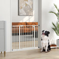 Charger l'image dans la visionneuse de la galerie, 29"-39" Wide Pet Gate with Door Dog Gate and Barrier Indoor for Stairs, 30 Inch Tall Pressure-Mounted Safety Gate, White