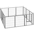 Gallery viewerに画像を読み込む, Dog Pen, 12 Panel Puppy Pen, Steel Dog Playpen, for Medium Breeds, 80cm Tall, Black