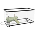 Load image into Gallery viewer, Turtle Tank, 50L Glass Turtle Aquarium with Basking Platform, Ramp, Easy Drainage, Strip Patch Thermometer, for Small Turtles, 60 x 30 x 32cm