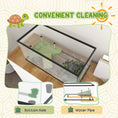 Load image into Gallery viewer, Turtle Tank, 50L Glass Turtle Aquarium with Basking Platform, Ramp, Easy Drainage, Strip Patch Thermometer, for Small Turtles, 60 x 30 x 32cm