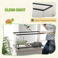 Load image into Gallery viewer, Turtle Tank, 50L Glass Turtle Aquarium with Basking Platform, Ramp, Easy Drainage, Strip Patch Thermometer, for Small Turtles, 60 x 30 x 32cm