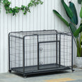 Load image into Gallery viewer, Metal Dog Cage Kennel Locking Door & Wheels Removable Tray Openable Top For Medium Pets 94 x 58 x 69.5 cm