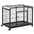 Load image into Gallery viewer, Metal Dog Cage Kennel Locking Door & Wheels Removable Tray Openable Top For Medium Pets 94 x 58 x 69.5 cm