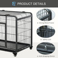 Load image into Gallery viewer, Metal Dog Cage Kennel Locking Door & Wheels Removable Tray Openable Top For Medium Pets 94 x 58 x 69.5 cm