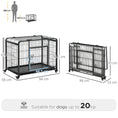 Load image into Gallery viewer, Metal Dog Cage Kennel Locking Door & Wheels Removable Tray Openable Top For Medium Pets 94 x 58 x 69.5 cm