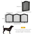 Load image into Gallery viewer, 24"H Foldable Dog Gate, 3 Panels Freestanding Pet Gate Barriers Indoor with Support Feet, Puppy Fence for Small Dogs, Black