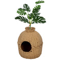 Load image into Gallery viewer, Hidden Cat Litter Box Plant Furniture Enclosure with Faux Plant & Stainless Steel Tray, Decorative Rattan Planter Cat Bed, Odor Control Filter & Real Stones, for Bedroom, Living Room, Corner