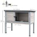 Charger l'image dans la visionneuse de la galerie, Wooden Rabbit Hutch Bunny Small Animal House with Openable Asphalt Roof, Slide-out Tray, Indoor/Outdoor, Light Grey