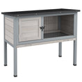 Charger l'image dans la visionneuse de la galerie, Wooden Rabbit Hutch Bunny Small Animal House with Openable Asphalt Roof, Slide-out Tray, Indoor/Outdoor, Light Grey