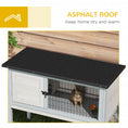 Charger l'image dans la visionneuse de la galerie, Wooden Rabbit Hutch Bunny Small Animal House with Openable Asphalt Roof, Slide-out Tray, Indoor/Outdoor, Light Grey
