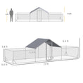 Load image into Gallery viewer, Large Chicken Coop Metal Chicken Run for Chickens with Waterproof and Anti-UV Cover, Spire Shaped Walk in Fence Cage Hen House for Outdoor and Yard Farm Use, 1" Dia, 23' x 6.6' x 6.4'
