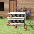 Load image into Gallery viewer, PawHut Nesting Boxes for Chickens, 8 Compartments Wood Roll Out Laying Nest Box for Chicken Coop with 2 Egg Collection Trays, 4 Perches, for 16 - 32 Hens, Gray