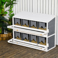 Load image into Gallery viewer, PawHut Nesting Boxes for Chickens, 8 Compartments Wood Roll Out Laying Nest Box for Chicken Coop with 2 Egg Collection Trays, 4 Perches, for 16 - 32 Hens, Gray