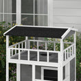 Load image into Gallery viewer, PawHut Wooden Outdoor Cat House, Feral Cat Shelter Kitten Condo with Asphalt Roof, Escape Doors, Condo, Jumping Platform, Light Gray