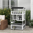 Load image into Gallery viewer, PawHut Wooden Outdoor Cat House, Feral Cat Shelter Kitten Condo with Asphalt Roof, Escape Doors, Condo, Jumping Platform, Light Gray