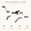 Load image into Gallery viewer, 5Pcs Cat Wall Shelf with Scratching Post, Cat Wall Shelves for Relaxing, Climbing, Cat Wall With Soft Ladder, Cat Bed, Play Ball, Grey