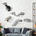 Load image into Gallery viewer, 5Pcs Cat Wall Shelf with Scratching Post, Cat Wall Shelves for Relaxing, Climbing, Cat Wall With Soft Ladder, Cat Bed, Play Ball, Grey