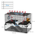 Load image into Gallery viewer, Large Hamster Cage, Gerbil Cage with Deep Glass Bottom, Tunnels, Non-Slip Ramps, Exercise Wheels, Water Bottle, Dish, 78.5 x 48.5 x 57cm