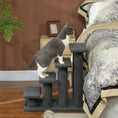 Load image into Gallery viewer, 4-Step Multi-Level Carpeted Cat Scratching Post Pet Stairs, Dark Grey